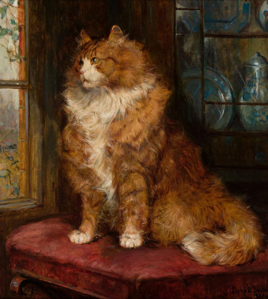 “Study of a Ginger Cat,” by Philip Eustace Stretton 